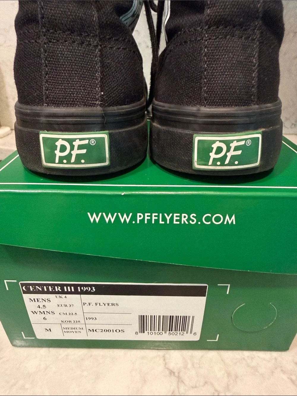 P.F. Flyers 1993 CENTER HIGH-TOP BLACK CANVAS Men’s 4.5 Women’s 6
